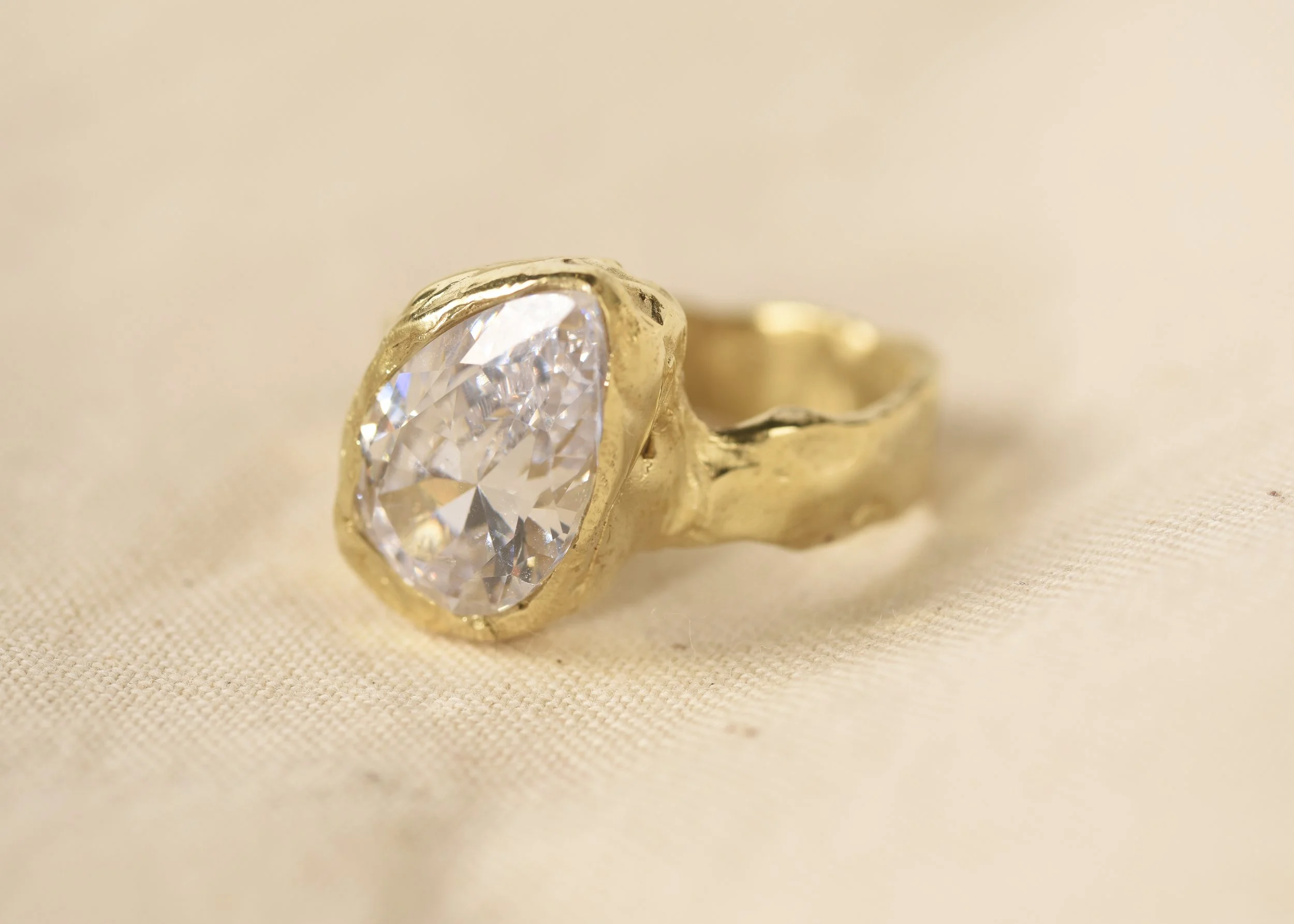 Rosie Pear shaped diamond engagement ring