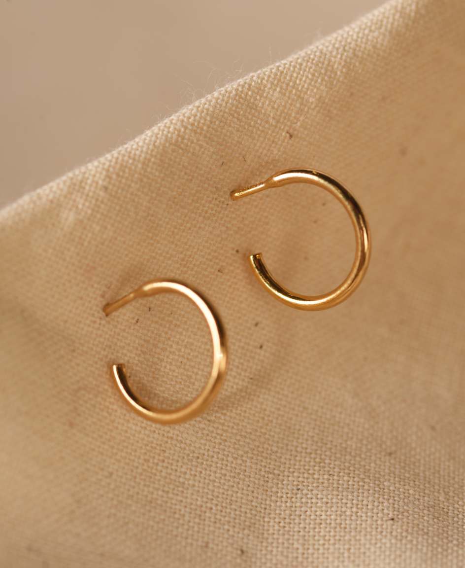 Dainty gold filled hoops