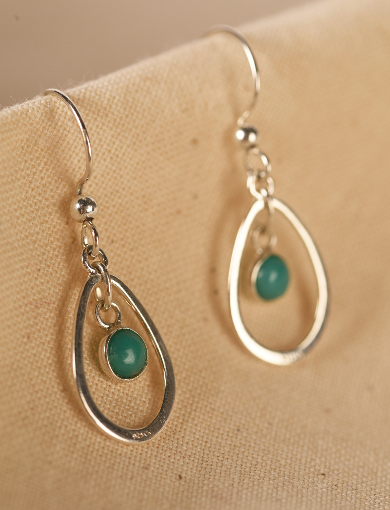 Silver Turquoise Dangle Earrings