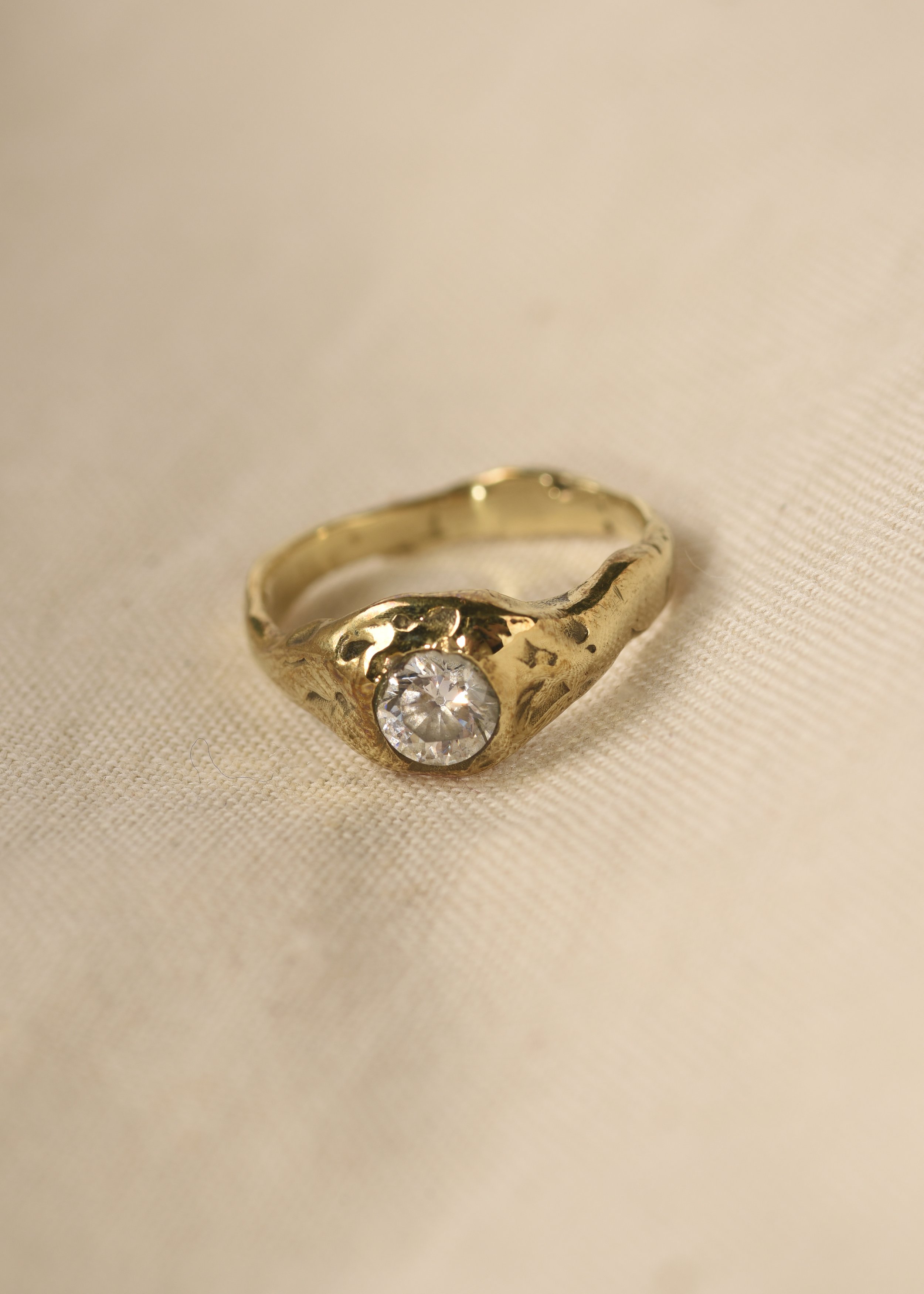 Noel Organic Ring with Cubic Zirconia or Diamond