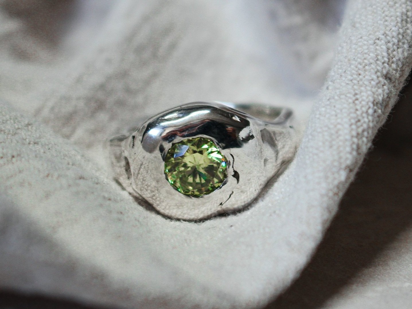 Your Earth Green Peridot organic ring