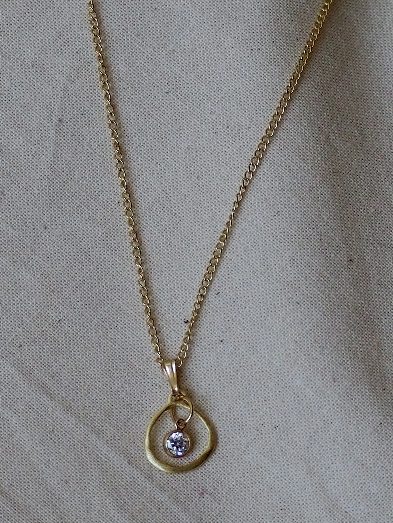 Juliette Dainty Gold Filled CZ Pendant Necklace