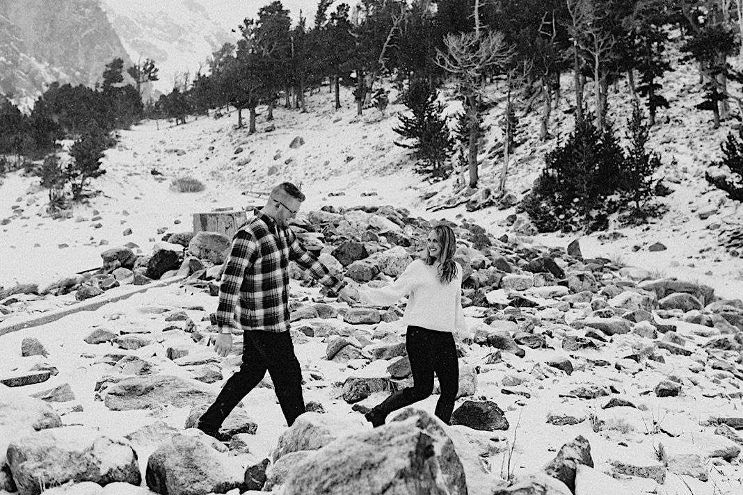 St. Mary's Glacier Hike, St. Mary's Glacier Snowy Engagement Photos, Berthod Pass Engagement Photos, Winter Park Colorado Engagement Photos, Hiking Engagement Session, Winter Park Photographer, Estes Park Photographer, Winter Park Wedding, Winter Pa