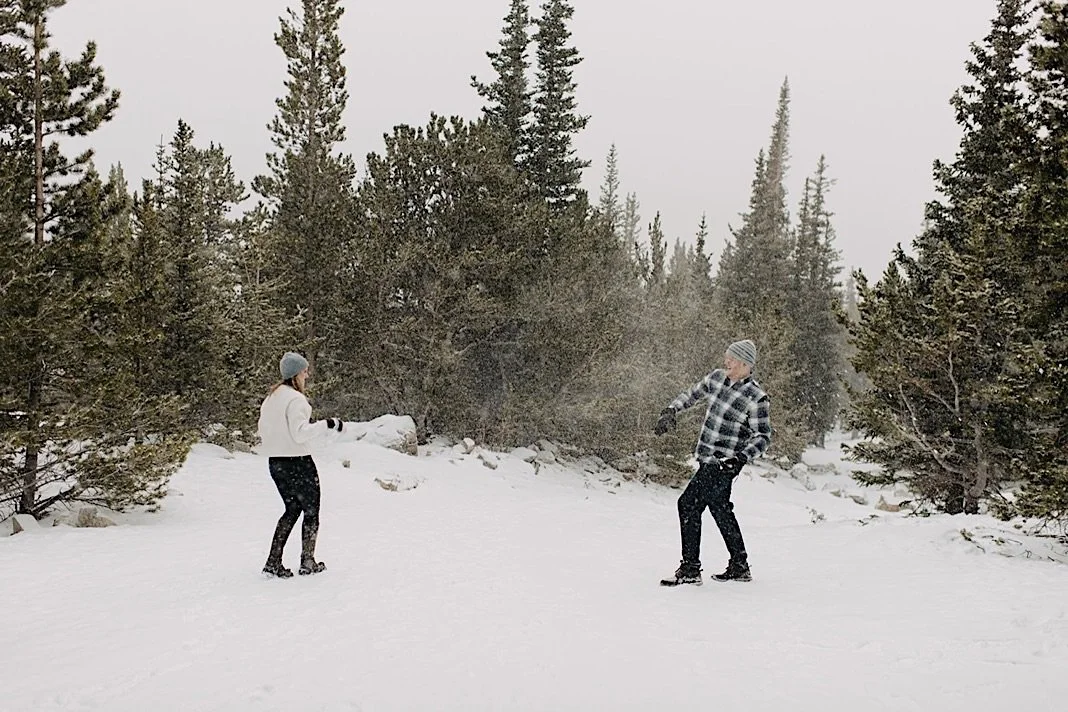 St. Mary's Glacier Hike, St. Mary's Glacier Snowy Engagement Photos, Berthod Pass Engagement Photos, Winter Park Colorado Engagement Photos, Hiking Engagement Session, Winter Park Photographer, Estes Park Photographer, Winter Park Wedding, Winter Pa