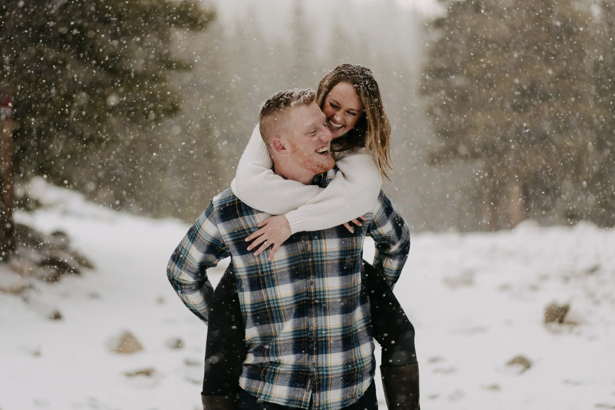 St. Mary's Glacier Engagement Session - Snowy Engagement Photos in Colorado - Colorado Wedding Photographer - Hannah and Trevor