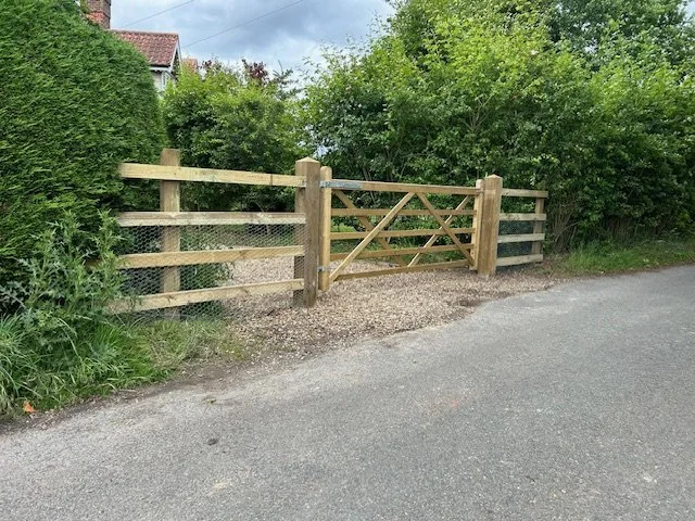 Driveway gate with fencing in Norfolk wymondham