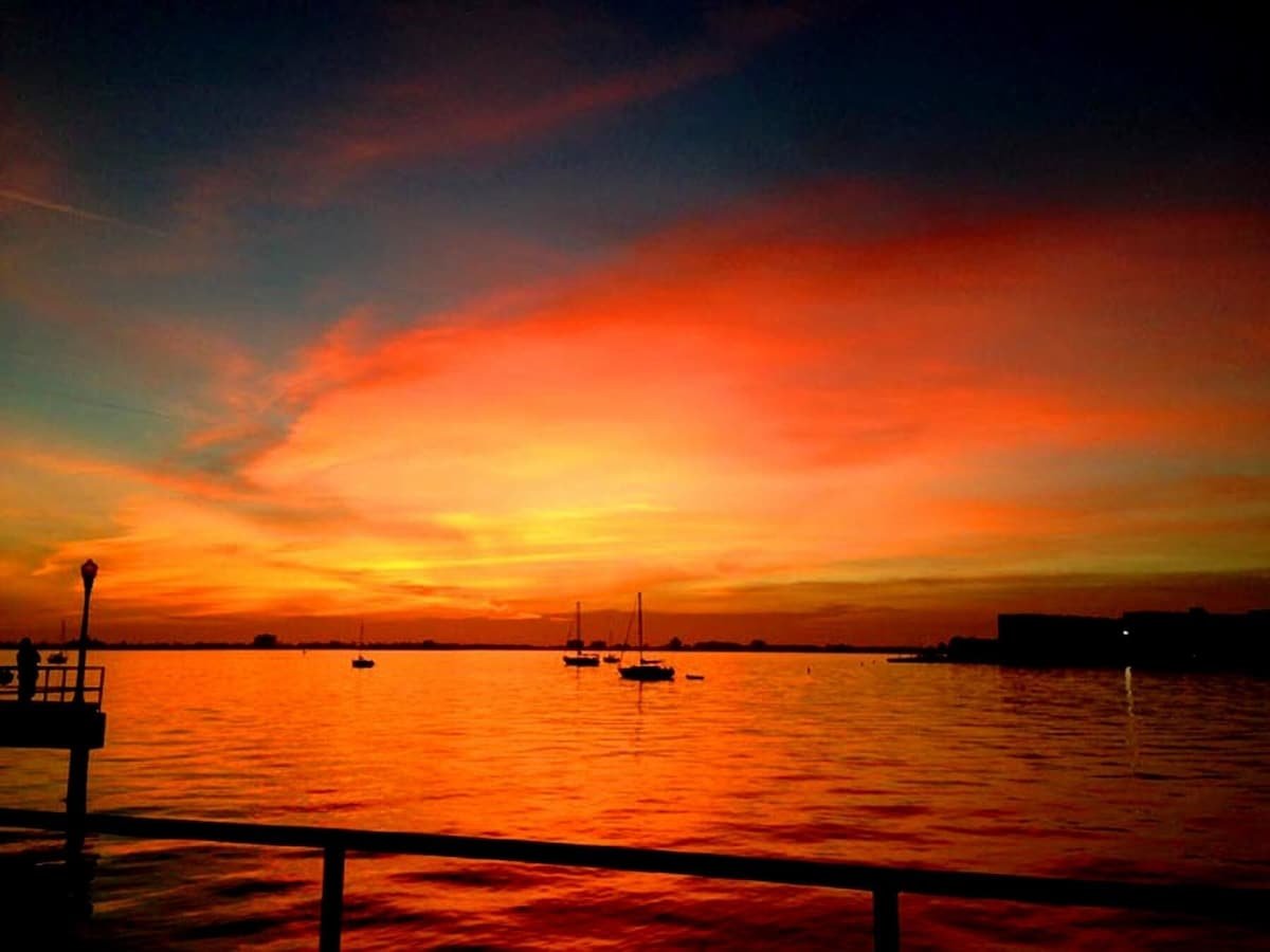 Experience Gulfport's beautiful sunsets over Boca Ciega Bay