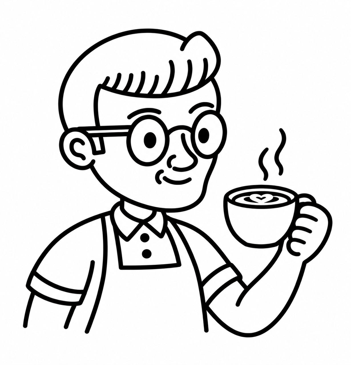 Odie Barista with Steaming Coffee.png