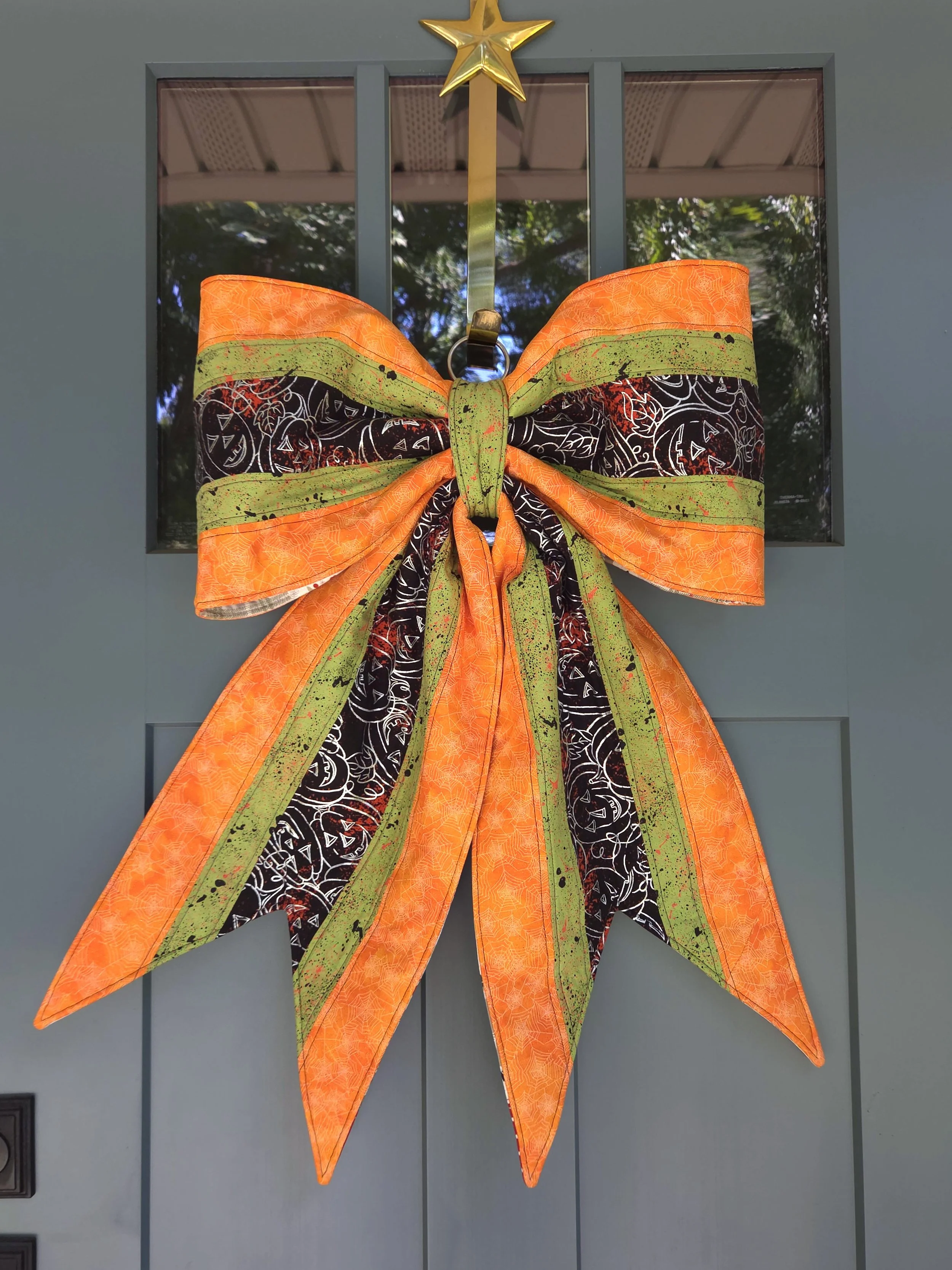 Halloween/Christmas Reversable Quilted Bow