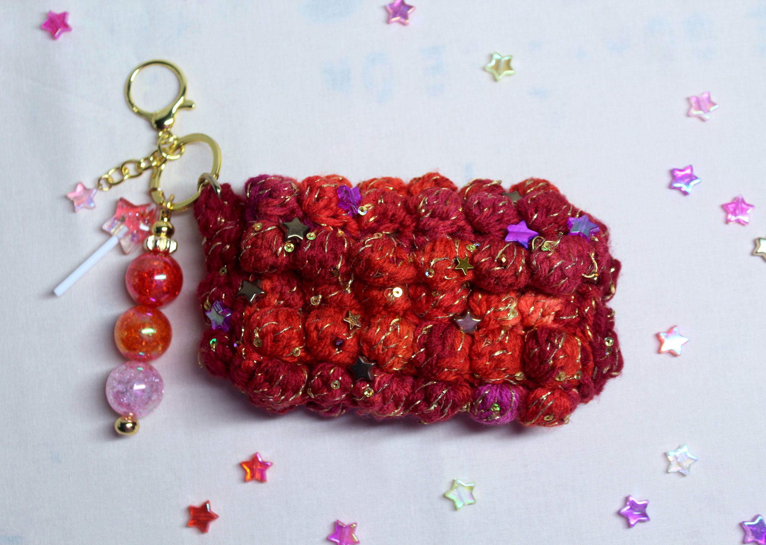 Red Mini Card Clutch + Key Chain