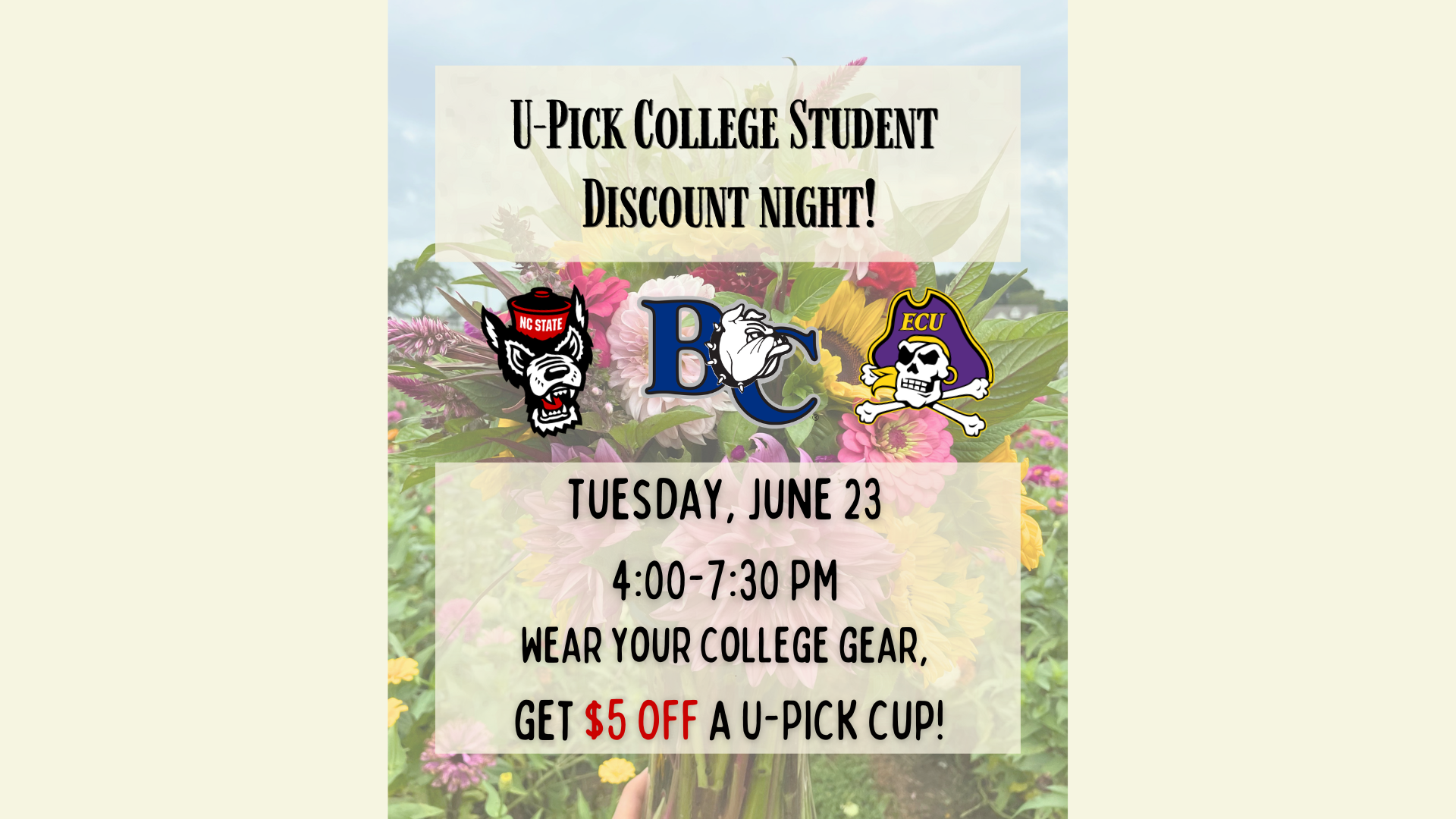 College Night U-Pick Summer Flowers