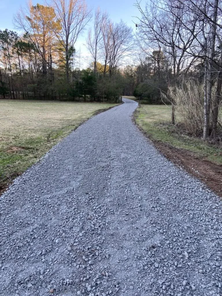 limestone driveway contractor MS installing residential driveway