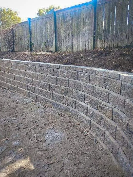 Finished retaining wall construction MS project