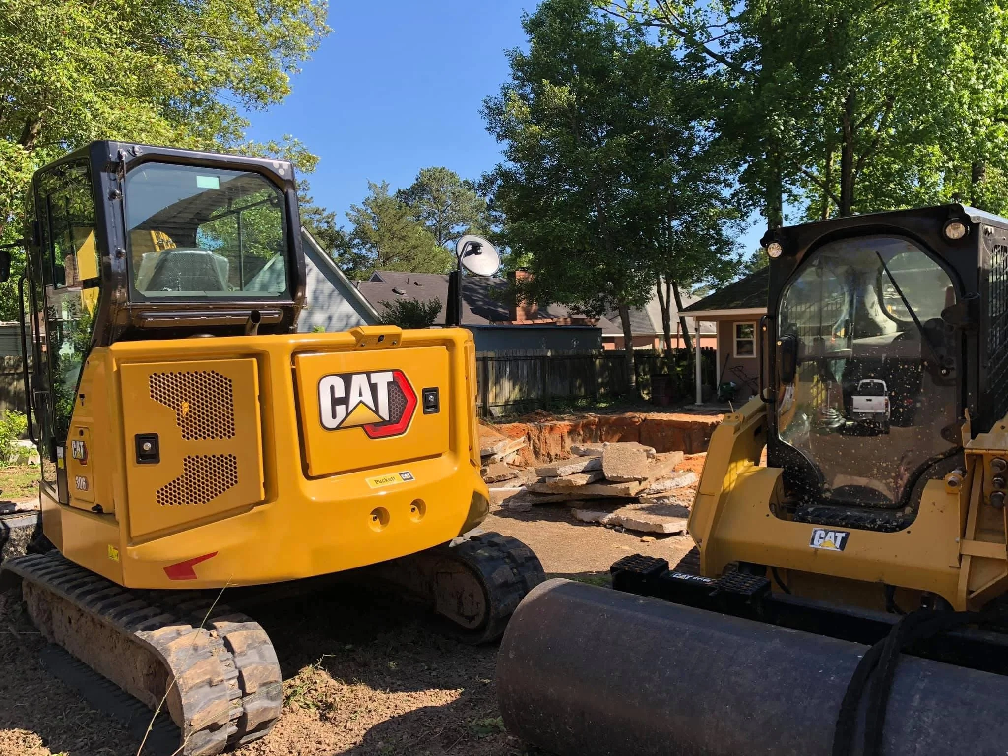 Professional demolition contractors clearing a site