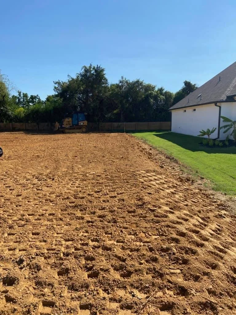House pad construction creating a level foundation