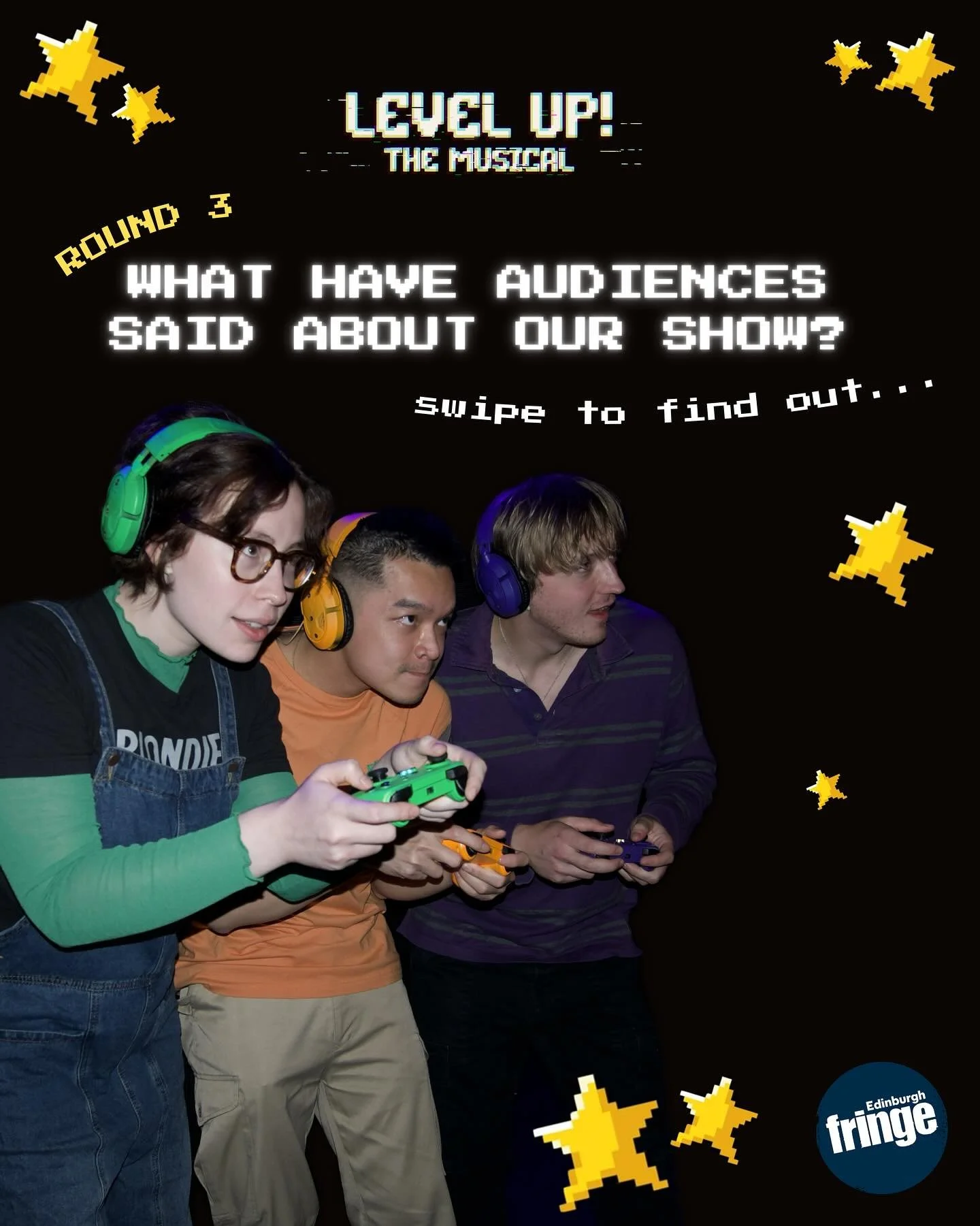 🎮WHAT (more) HAVE AUDIENCES BEEN SAYING ABOUT OUR SHOW? 

🎈Level Up! Runs Wednesday 30 July &ndash; 25th August (not 11th) 2025 @ 14:00. Big Yin Stage @ Gilded Balloon. 

Photos by @jesswatson_design
Graphics by @halpurton 

🏷️ #EdFringe #EdFringe