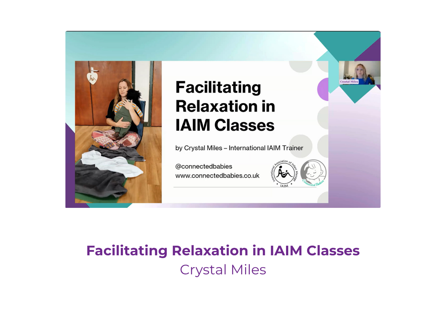 Facilitating Relaxation in IAIM Classes - Crystal Miles