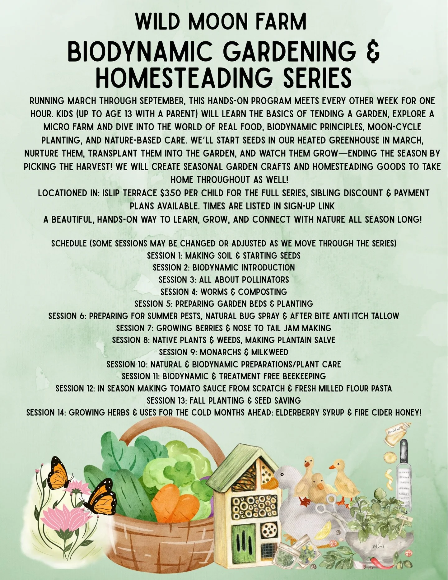 Full schedule announced for the gardening and homesteading series starting in March!!! Sign up is open in bio or here: https://forms.gle/z6a3amZxb1CgRFY66