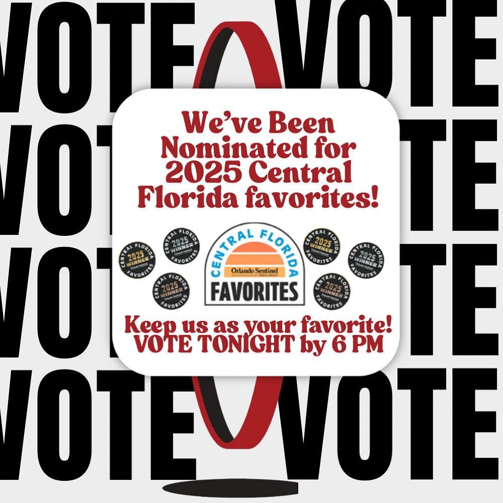 We’ve been nominated with @orlandosentinel 2025 Favorites! ♥️💪 Keep us as your favorite, vote for us on the Orlando Sentinel website TONIGHT by 6 PM🙌
#2025favorite #orlandosentinel #orlandosentinelfavorites #centralfloridafavorites #
