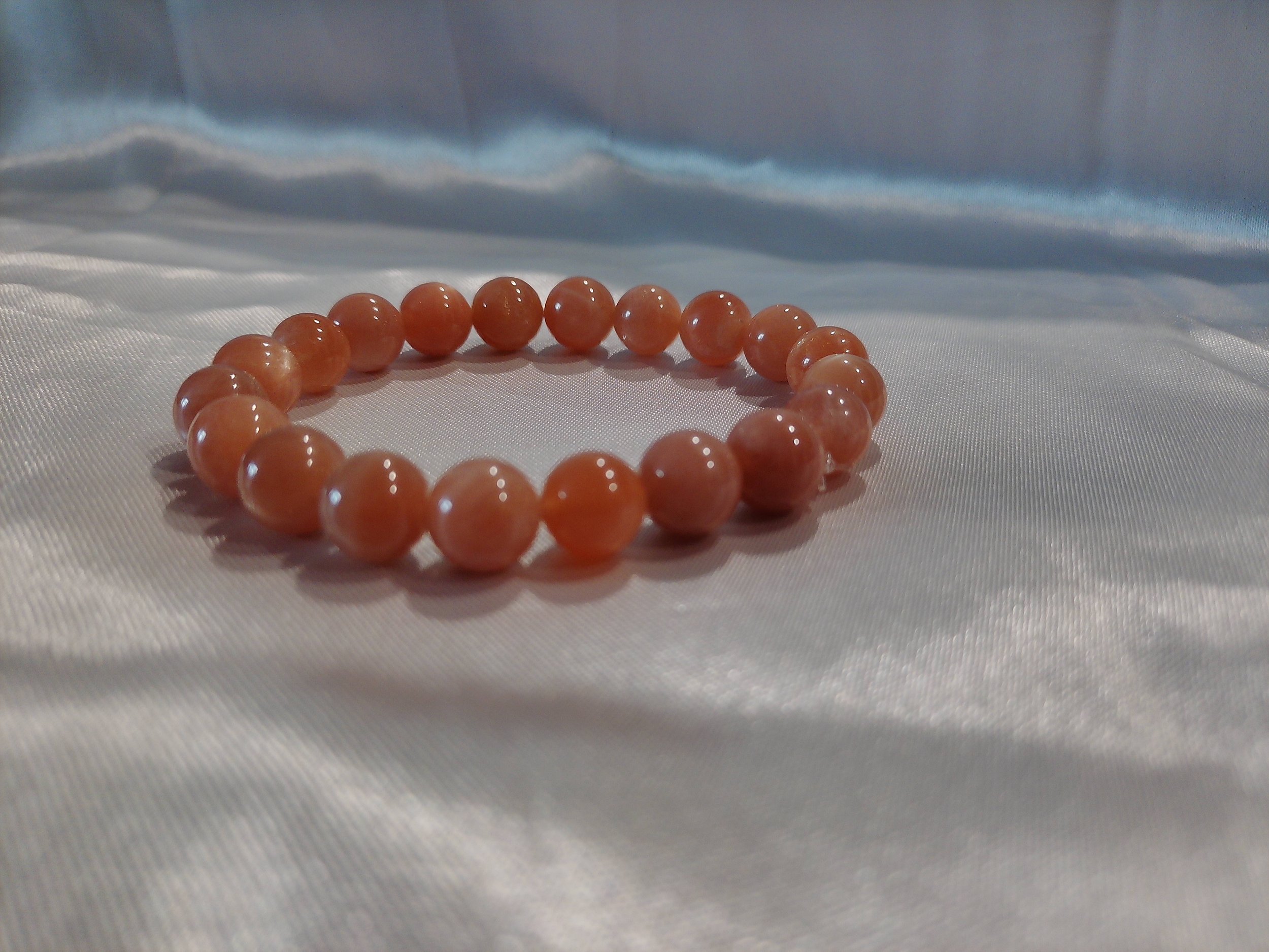 Rainbow Orange Moonstone Bracelet