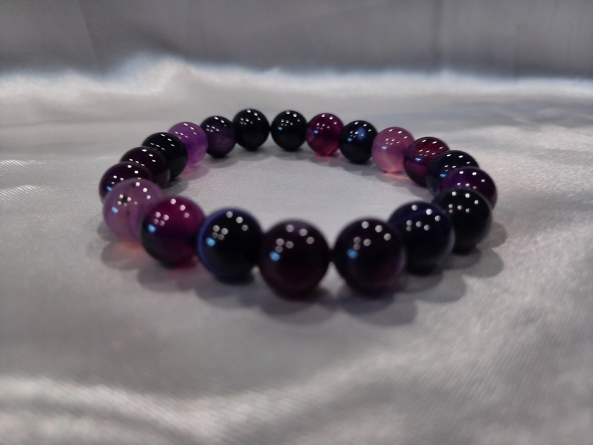 Purple Striped Agate Bracelet