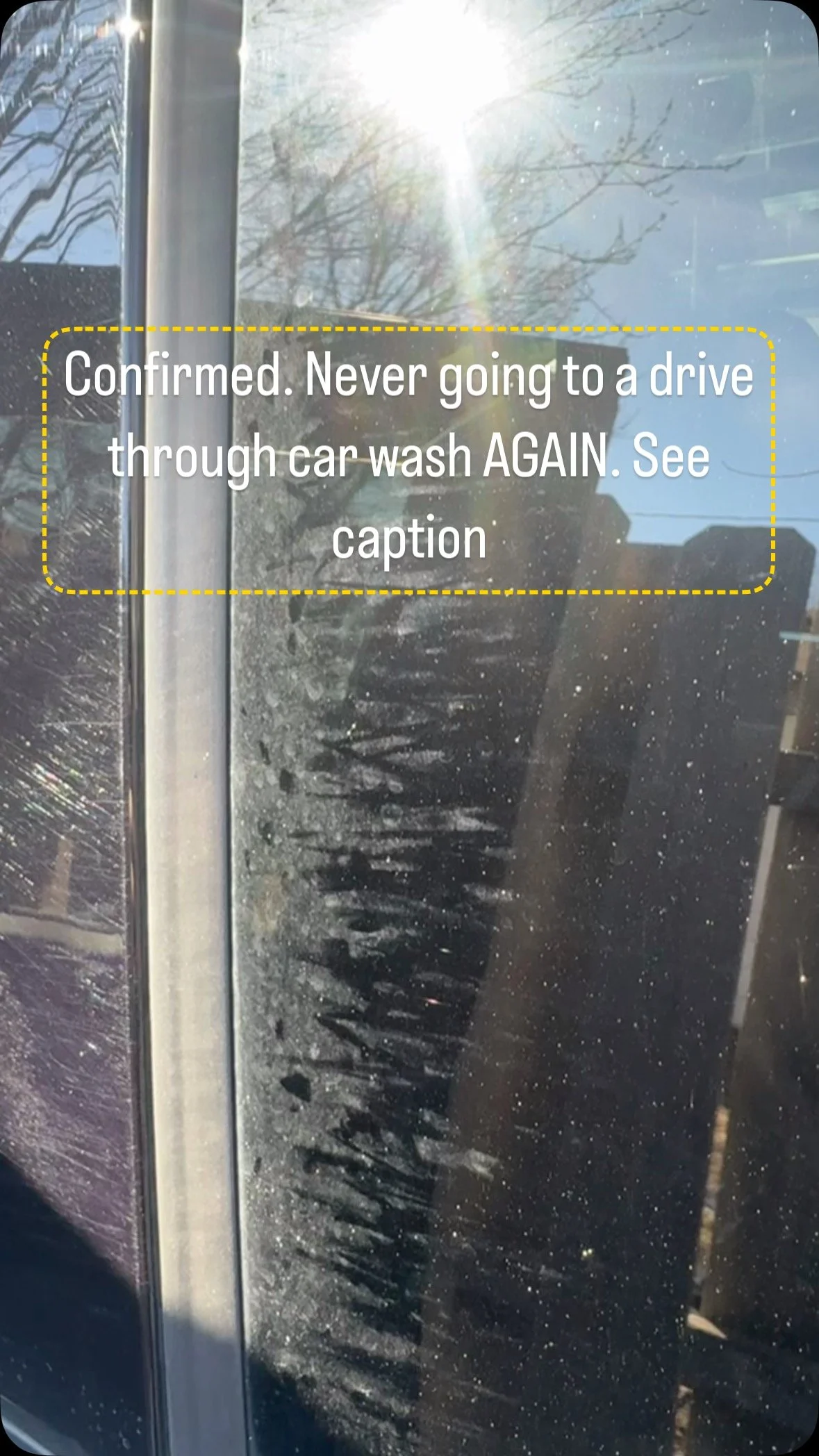 I wanted a quick spring cleaning and figured I would try out a fairly prestigious stand-alone drive-through wash in my area to see what I was up against. No harm in one wash right? Wrong. I was surprisingly disappointed in the wash, not to mention ev