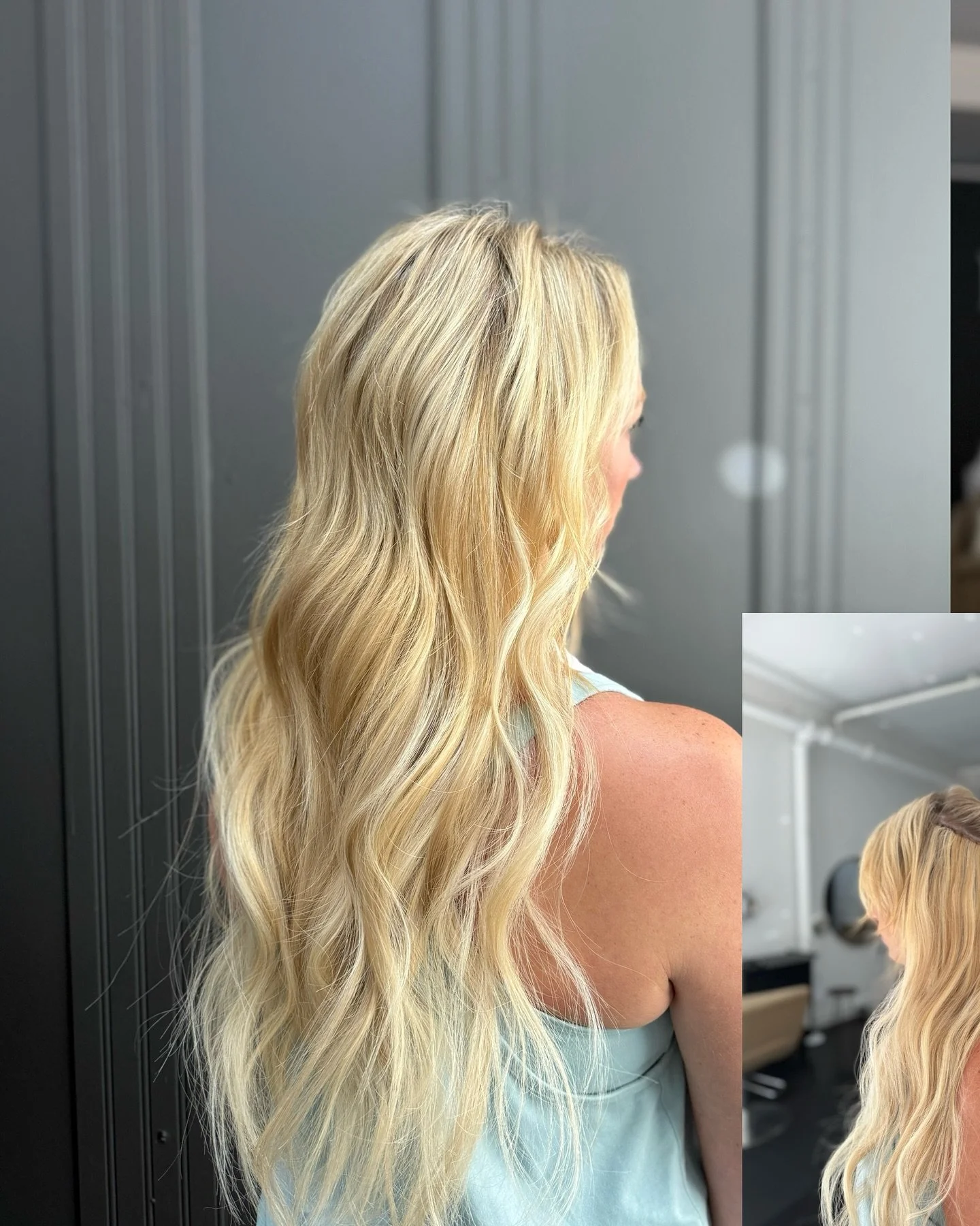 The art of blonde&mdash;luxury length with a flawless finish 

2 rows 20&rdquo; weft sew in
#lancaster #blonde #sewin #extensions #keelsalonco