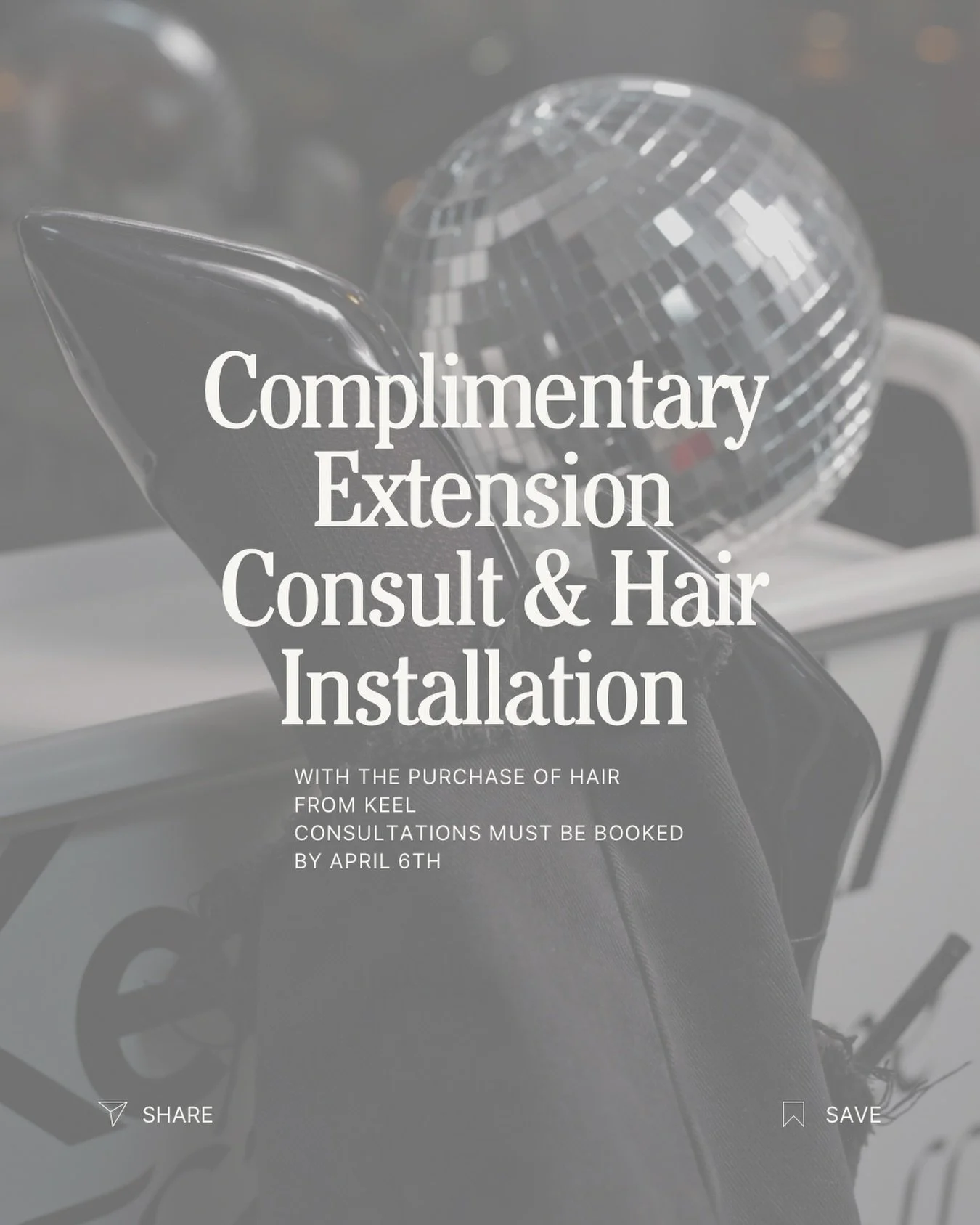 FREE EXTENSION CONSULT + INSTALL

For a limited time&mdash;complimentary consult + installation with our seamless methods (K-Tips + Genius Wefts).

You only pay for the hair.

Details:
&bull; Hair must be purchased through Keel
&bull; Consult must be