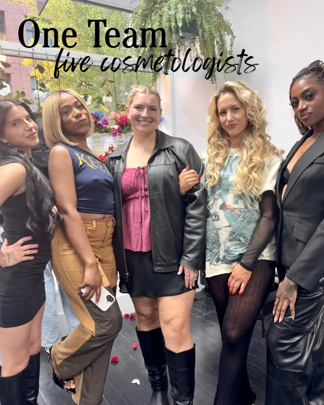 1 team, 5 girls, 5 cosmetology 
All with Keel on our mind