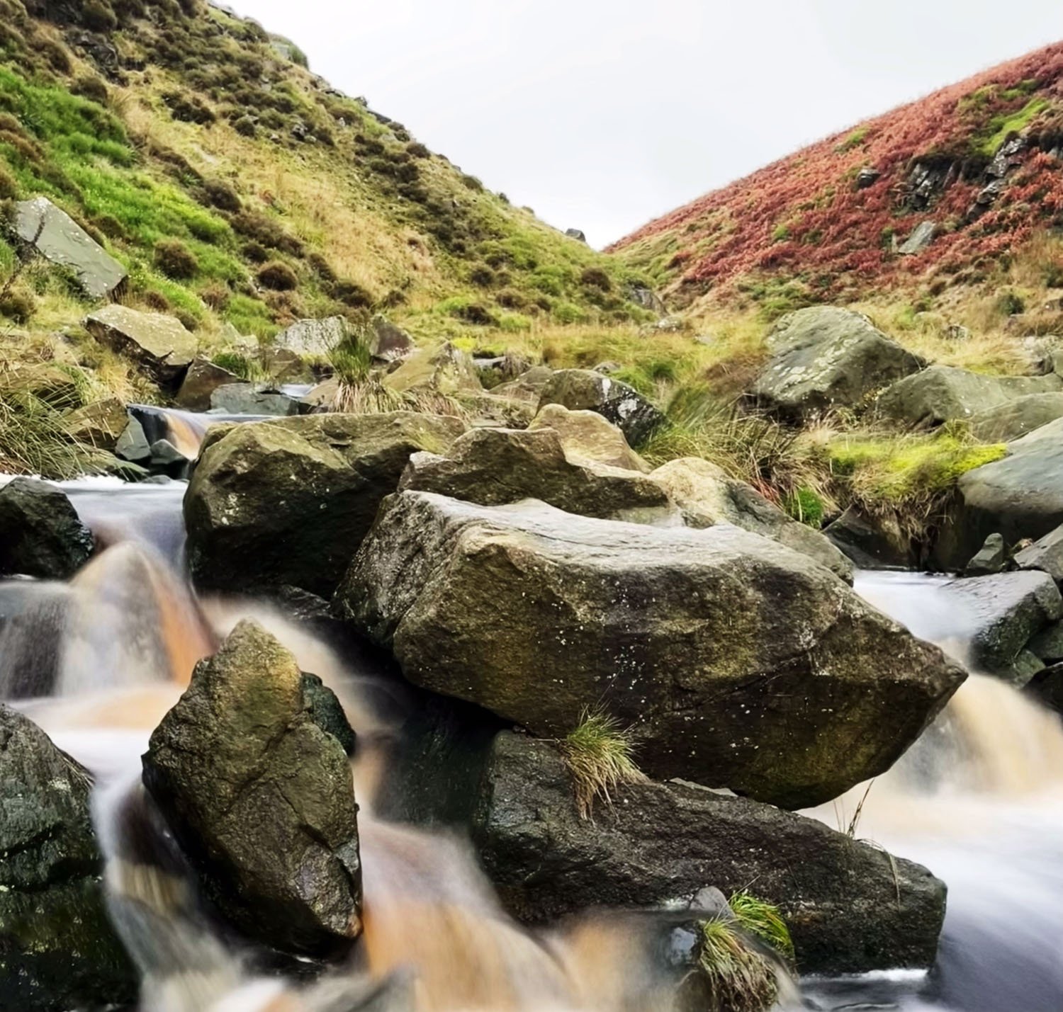 Brook in spate, Shiny Brook Clough, Wessenden, Marsden Moor.jpg
