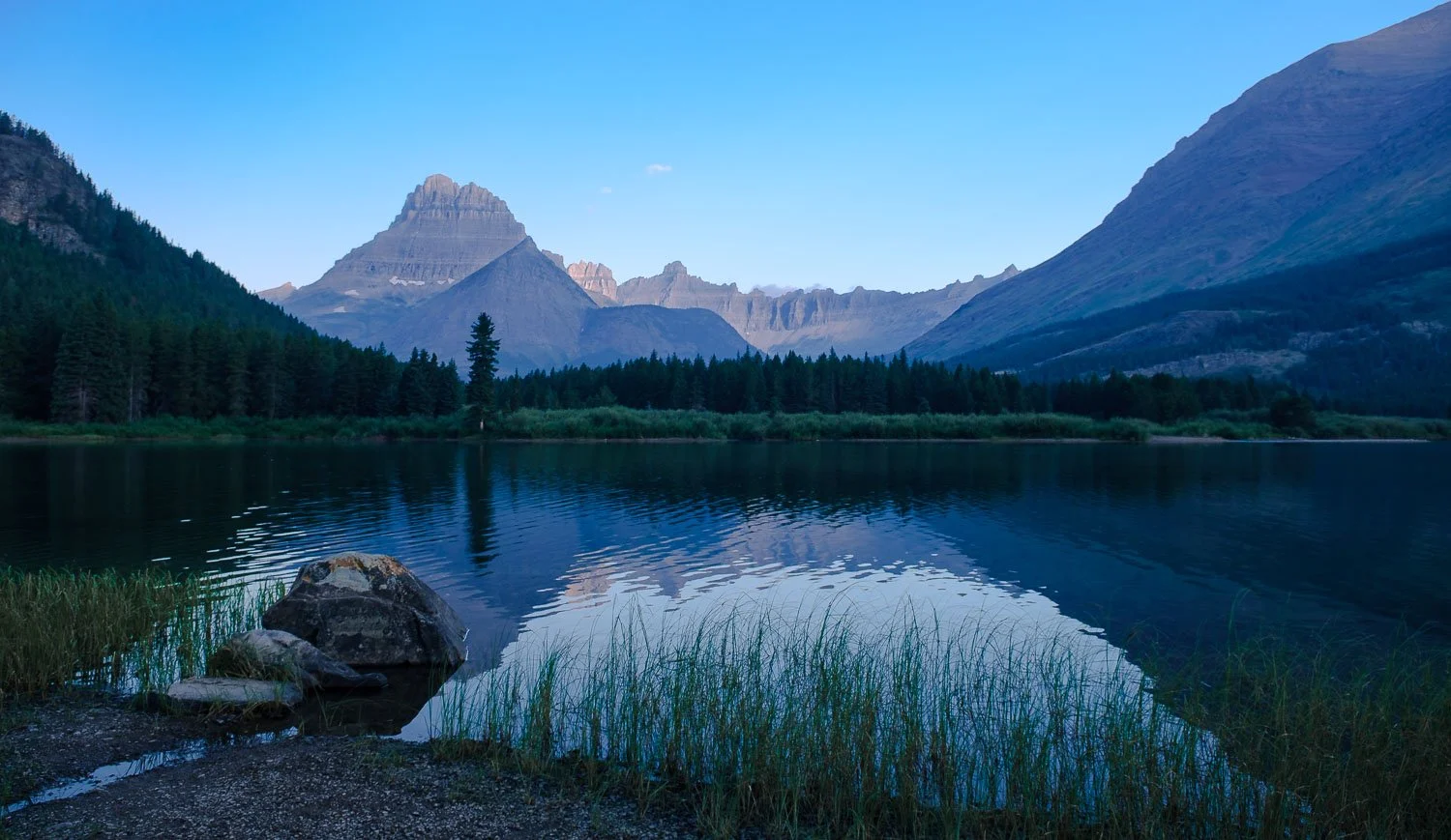 Early morning reflections, Many Glacier Hotel.jpg