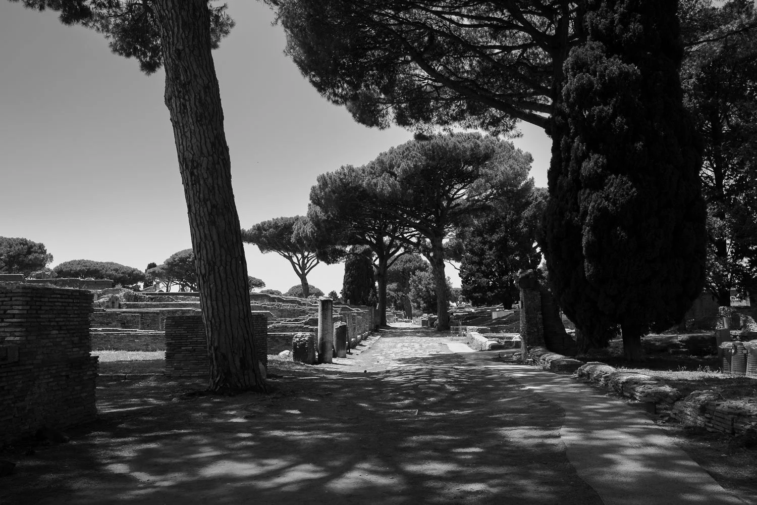 Road, Ostia Antica BW.jpg
