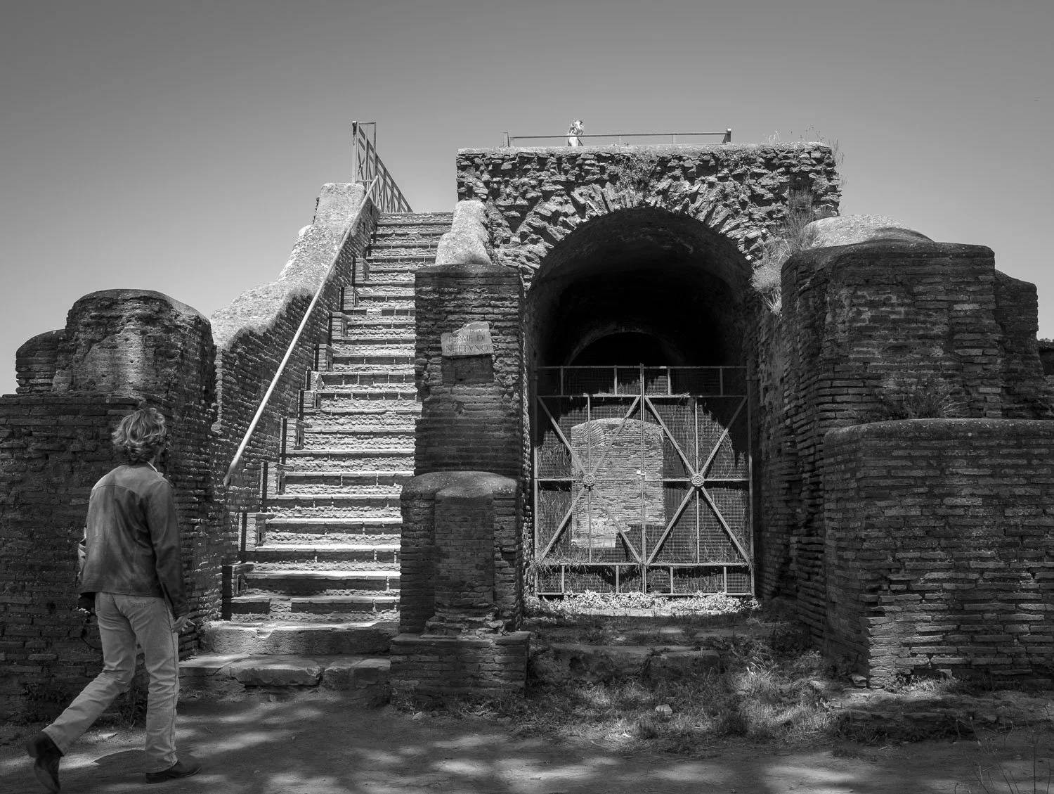 Allie looking up stairs towards his Mum.jpg