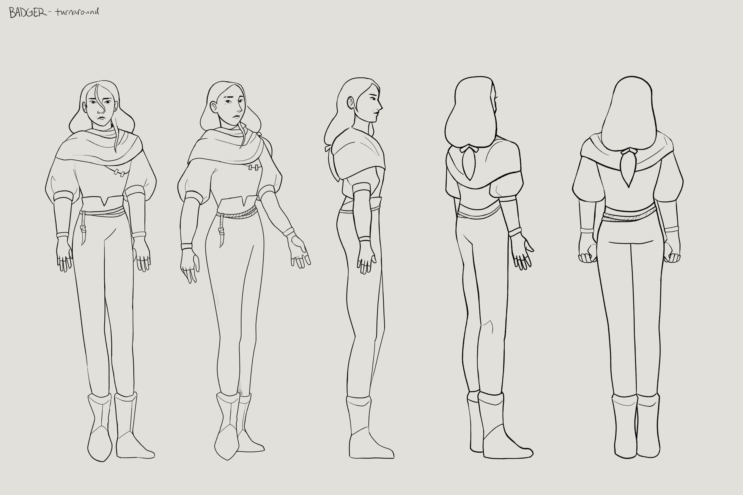 Badger character turnaround.