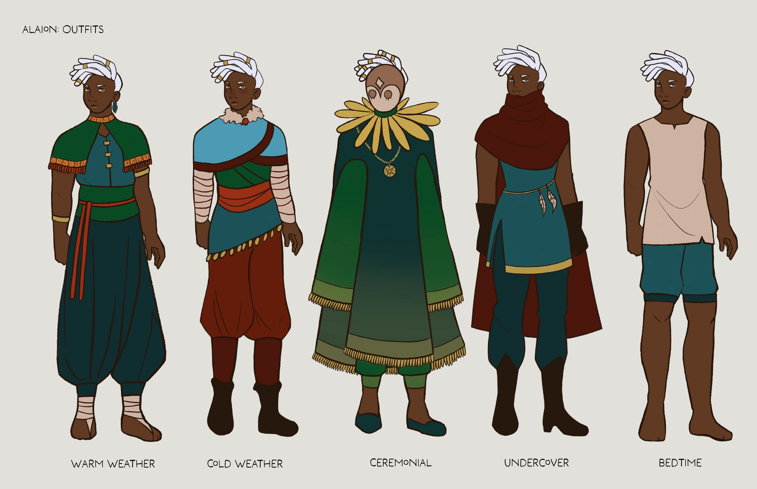 Alaion costuming sheet.