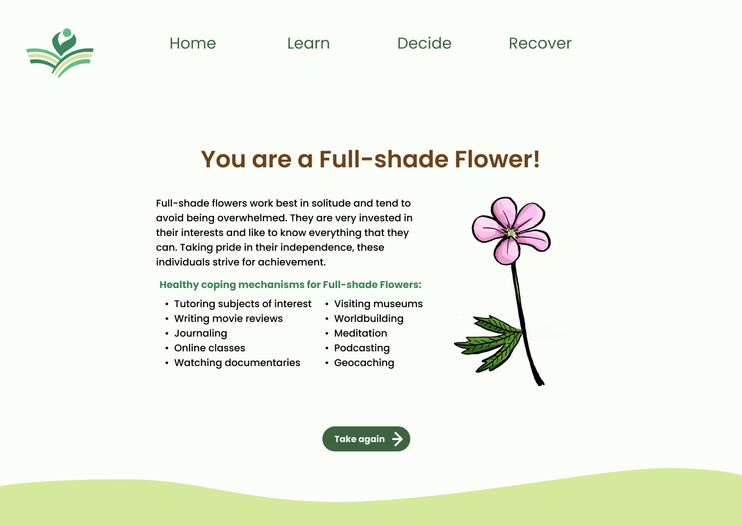 Full-shade flower result.