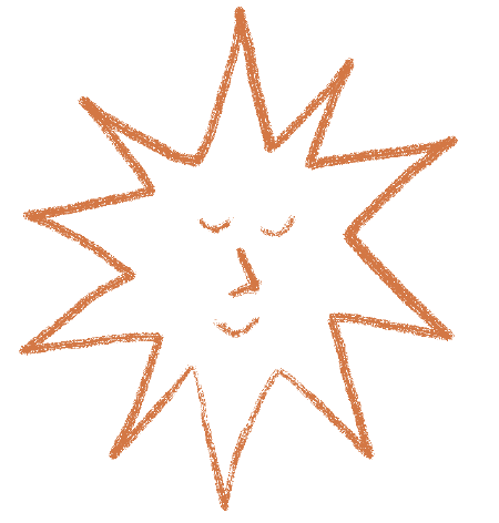 Ilustración gráfica de un sol estilizado en tonos naranja, símbolo de claridad y calidez.
