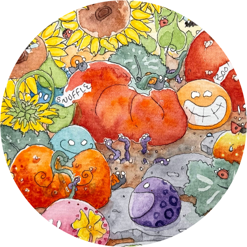Pumpkin Patch Seek and Find Postcard Graphic by Erica Christensen