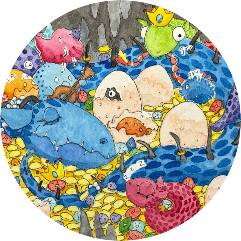 Dragon Nest Seek and Find Postcard Graphic by Erica Christensen