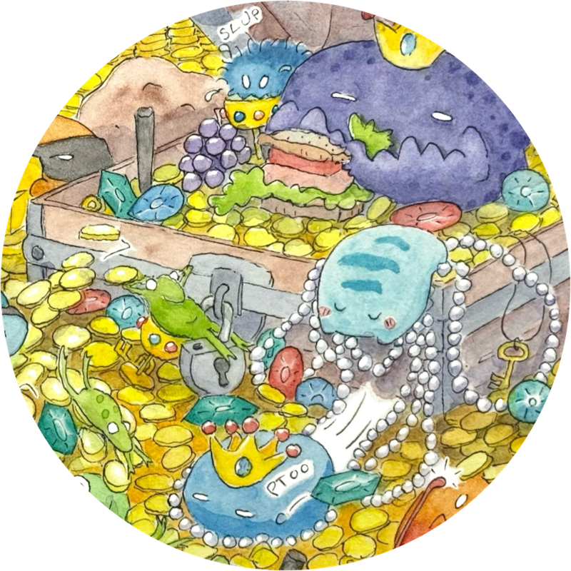 Treasure Chest Seek & Find Postcard by Erica Christensen