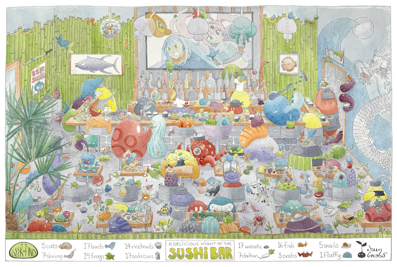A Delicious Night at the Sushi Bar - A Jelly Garden Seek & Find Adventure by Erica Christensen