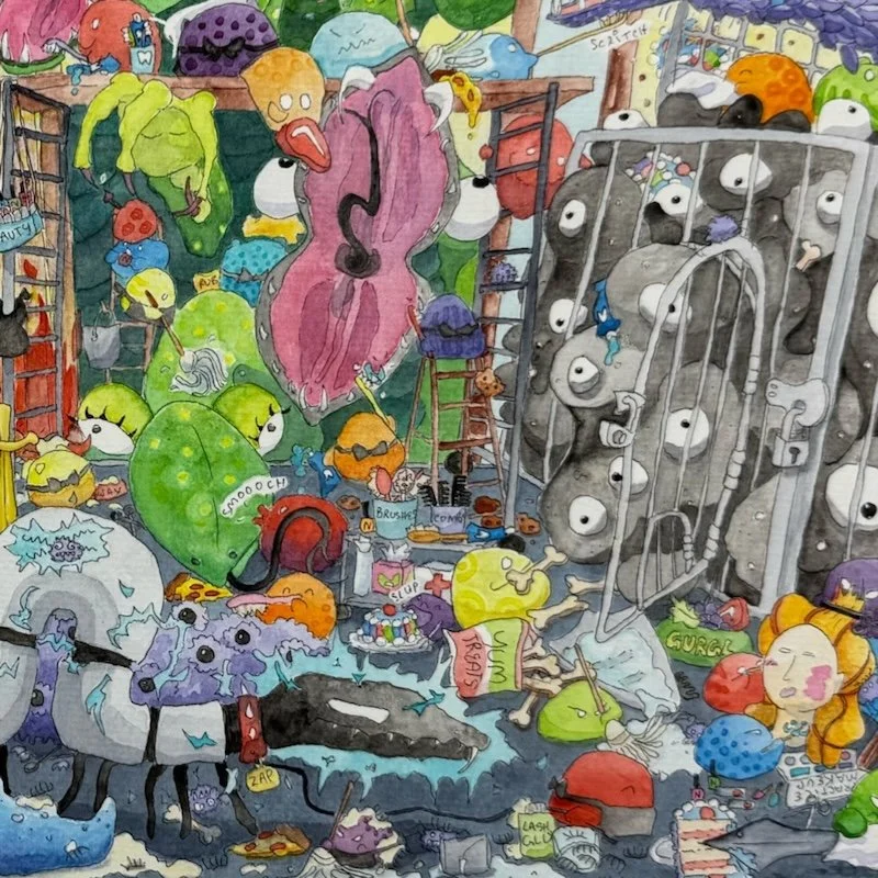 Beast Caretaking at the Jelly Arena Seek & Find Graphic by Erica Christensen