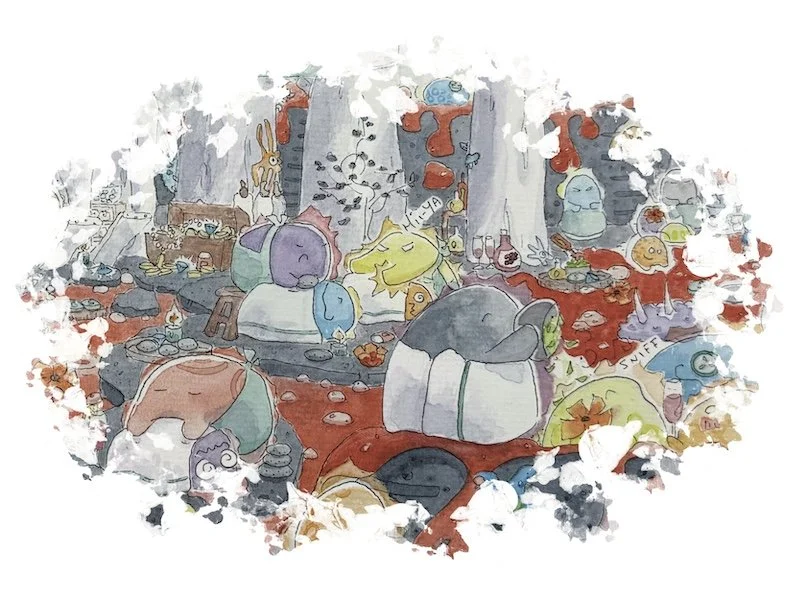 Bath Time in the Lava Caverns Seek and Find Graphic by Erica Christensen