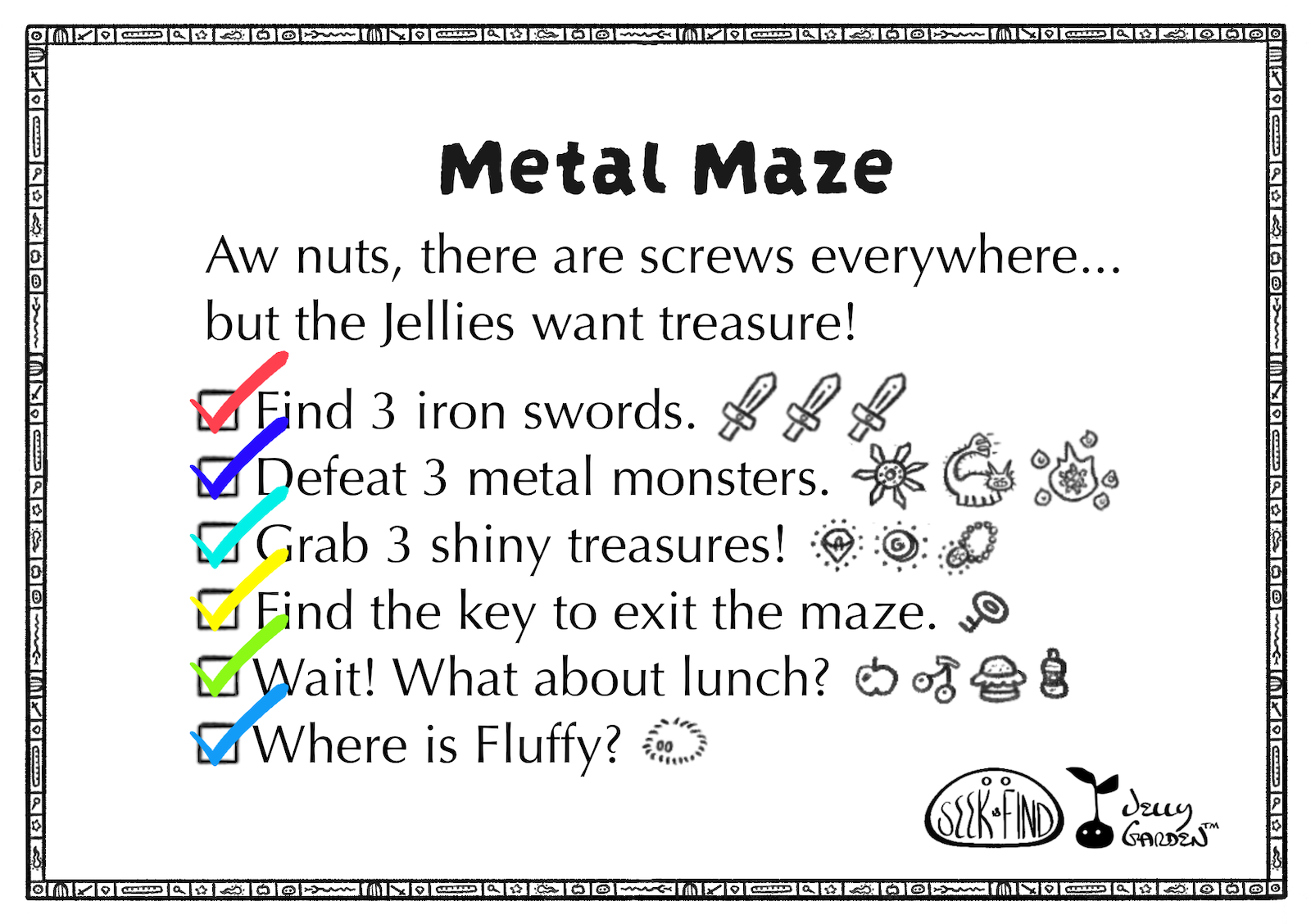 Metal Maze Answer Key List