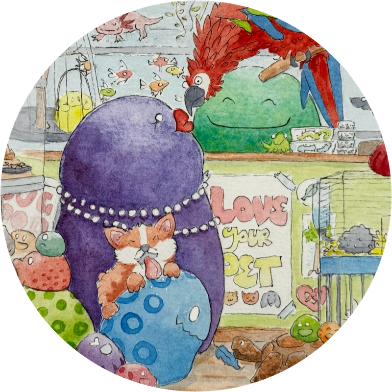 The Pet Shop Seek and Find Postcard Graphic by Erica Christensen