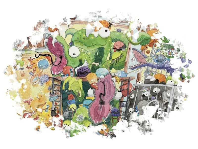 Beast Caretaking at the Jelly Arena Seek & Find Graphic by Erica Christensen