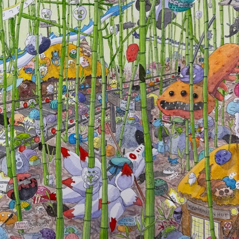 Secret Training in the Ninja Jelly Bamboo Forest Seek & Find Graphic by Erica Christensen