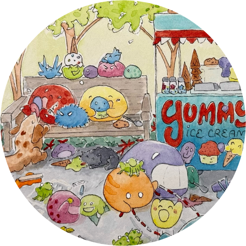 Yummy's Ice Cream Seek and Find Postcard Graphic by Erica Christensen