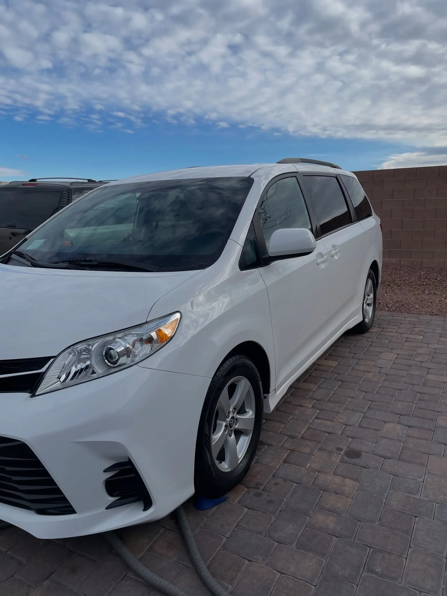Stills from full exterior detail on toyota sienna. Insane gloss. Did full decon, clay bar, polish the paint and glass then lastly put down ceramic sealer wax. Good for about 6 months here in Vegas.