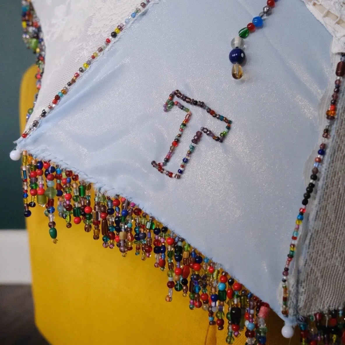 The real final project. I&rsquo;m a design GRADUATE! 

All secondhand and collected materials&hearts;️hand beaded by me